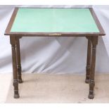 A 19thC/20thC oak card table, W84 x D40 x H77cm