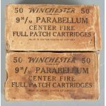 One-hundred Winchester 9mm Parabellum centre-fire full patch cartridges, in original boxes PLEASE