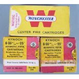 Ninety-one Kynoch and Winchester 6.35mm automatic pistol cartridges, in original boxes PLEASE NOTE