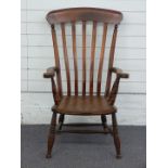 A 19thC/20thC elm seated Windsor armchair, W62 x H105cm