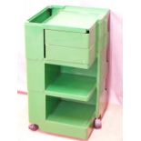 Joe Columbo retro green office tidy, W41 x D44 x H74cm