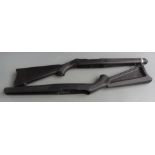 Two Ruger synthetic semi-automatic rifle stocks both with semi-pistol grips, each 74cm long.
