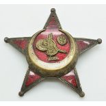 WW1 Turkish 'Gallipoli Star' with pin attachment, makers BB & Co to reverse