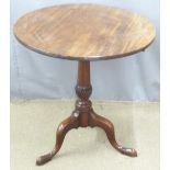 A 19thC mahogany tilt top table, diameter 70 x H72cm