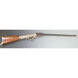 Friedrich Langenhan Gem .25 air rifle with adjustable trigger, chromed butt plate and grip and