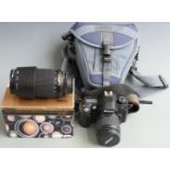 Nikon N80 SLR camera with Nikkor 28-80mm lens and further Nikkor 70-300mm ED lens in original box