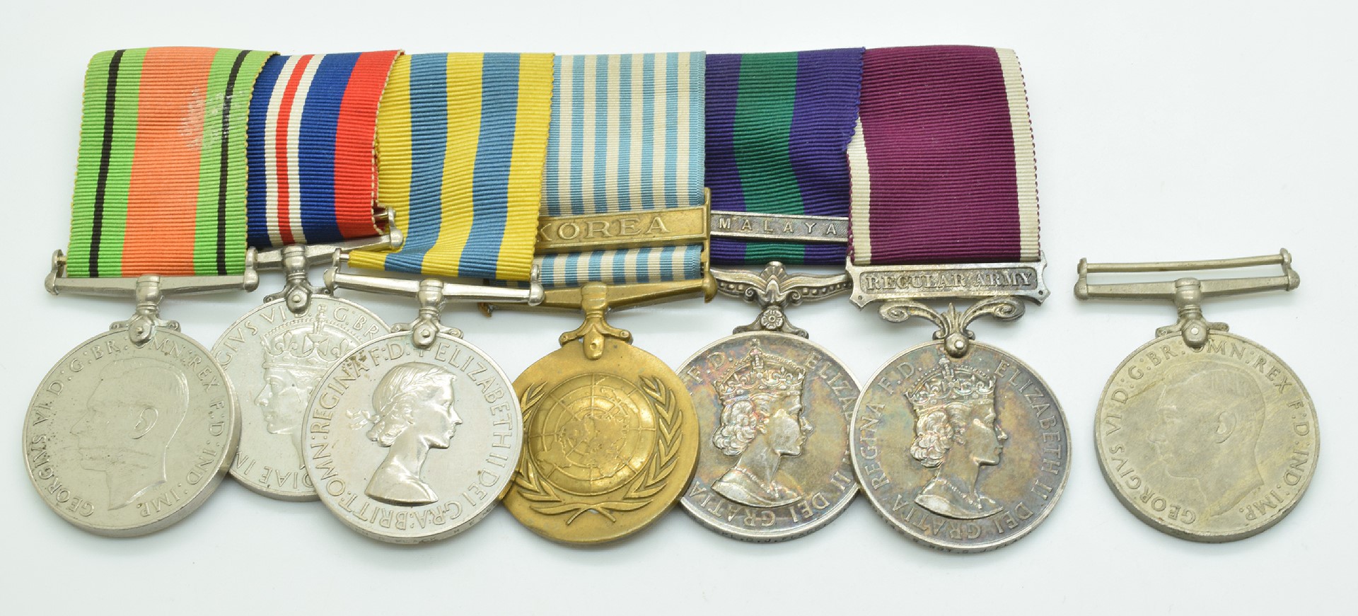 British Army WW2 and later medal group comprising Defence Medal, War Medal and Korea Medal named