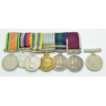 British Army WW2 and later medal group comprising Defence Medal, War Medal and Korea Medal named