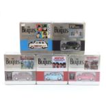 Five Factory The Beatles Single Sleeve Diecast Collectible models, two series 1 and three series
