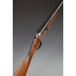 Unnamed 12 bore side by side shotgun with engraved locks, trigger guard, underside, thumb lever