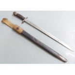 British Army 1907 pattern bayonet by Wilkinson, some clear stamps, blade length 43cm, possible