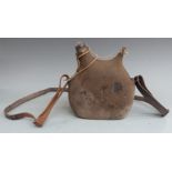 WW1 French Army cloth-covered water bottle with two stoppers and carry strap