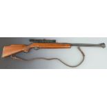 Weihrauch HW77 .22 air rifle with chequered semi-pistol grip, adjustable trigger, raised cheek