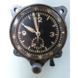 WW2 Nazi German Luftwaffe Junghans J30BZ1 aircraft cockpit clock, as fitted to Messerschmitt 109 and