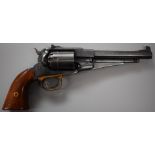 Pietta .36 six shot single action percussion revolver with adjustable sights, brass trigger guard,