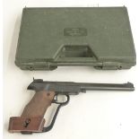 Walther LP Model 3 .177 target air pistol with shaped wooden grips and adjustable trigger, sights