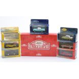 Eight Lledo Vanguards 1:43 scale diecast model vehicles and vehicle sets including Rallye Monte