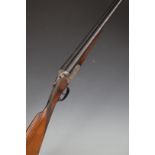 Spanish 12 bore side by side shotgun with engraved lock, trigger guard, underside, top plate,