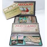 Two Meccano construction sets 1 and Accessory Outfit 1A, both in original boxes.