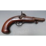 French percussion hammer action customs coat pistol with 'Mre Imp de Chatellerault' engraved to
