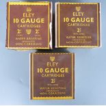 Two boxes of Eley 10 gauge cartridges and a part box, 64 cartridges in total PLEASE NOTE THAT A