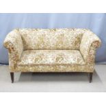 Late 19th/20th upholstered sofa, W146 x D78 x H78cm