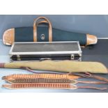 A shotgun flight case (83x29x13cm) together with two padded gun/ rifle slips including one BSA,