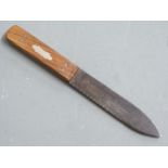 Green River knife with inlaid Lignum Vitae handle by Jonathan Crookes, Sheffield, England, L23,