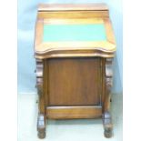 A mahogany Davenport with fitted interior and four graduated drawers, W53 x D52 x H83cm