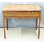 19thC mahogany hall table with single drawer, W88 x D50 x H75cm