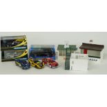Six Hornby Scalextric model motor racing cars comprising Cadillac LMP GM Racing No.1 C2258 and