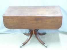 A 19th/20thC mahogany sofa table with single drawer and opposing dummy drawer raised on a turned
