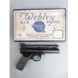 Webley Mk 1 .177 air pistol with chequered composite grips, serial number 64444, in original box