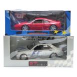 Two UT Models 1:18 scale diecast model cars Ferrari F355 Berlinetta 180 074020 and Mercedes-Benz