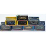 Eight Corgi Vanguards 1:43 scale diecast model vehicles including Ford, Rootes, Triumph, BMC and