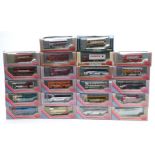 Twenty-one Exclusive First Editions (EFE) 1:76 scale diecast model buses and coaches, all in