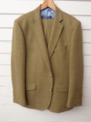Magee gentleman's tweed suit with blue lining and two pairs of trousers, no size label but appears