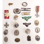 Replica Nazi German badges including enamel Olympic example, engagement badges, Luftwaffe etc