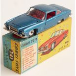 Corgi Toys diecast model Ghia L.6.4 with Chrysler Engine, metallic blue body, red interior and Corgi