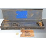 J. B. Warrilow Gun Works of Chippenham fitted leather shotgun case with original paper label and