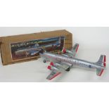 Japanese tinplate battery operated Automatic Multi-Action American Airlines Douglas DC-7C Flagship