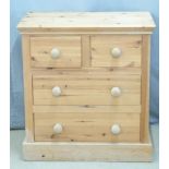 A pine chest of two over two drawers, W80 x D45 x H86cm