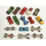 Sixteen Dinky Toys diecast model racing, sports and cabriolet cars including MG Record Car, Auto