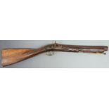 Robert Rowland percussion hammer action blunderbuss with 'R. Rowland' engraved to the lock, drum and