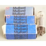 Four electronic valves, three in Mullard boxes, two numbered EL34 to ends