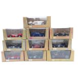 Ten Brumm Oro diecast model vehicles including racing cars, all in original display boxes.