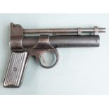 Webley Junior .177 air pistol with reeded metal grips, serial number J21878.