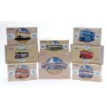 Eight Corgi diecast model buses and bus sets comprising York Brothers Northampton 97053, Newcastle-