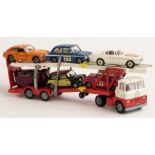 Corgi Toys diecast model Gift Set 41 Car Transporter with 6 Cars comprising MGC GT, Sunbeam Imp,