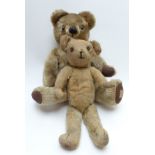 Two blonde mohair Teddy bears, one Merrythought, one Chad Valley, largest 49cm tall. Extra images